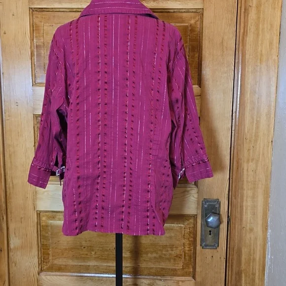 Gitano Y2K Red 3/4 Sleeve Top 18/20 - Picture 3 of 5